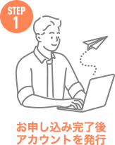 お申し込み完了後アカウントを発行